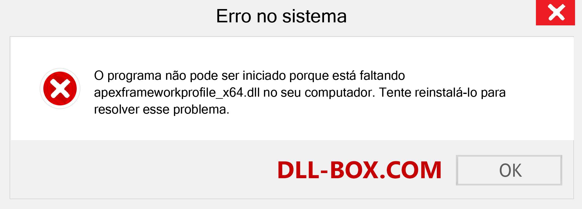 Arquivo apexframeworkprofile_x64.dll ausente ?. Download para Windows 7, 8, 10 - Correção de erro ausente apexframeworkprofile_x64 dll no Windows, fotos, imagens